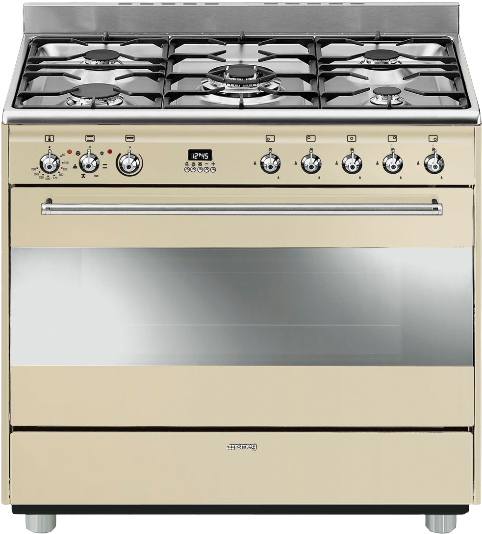 Stove Png - Smeg S9gmxu Dual Fuel Range, Stainless Steel, 36" (1059x1152), Png Download