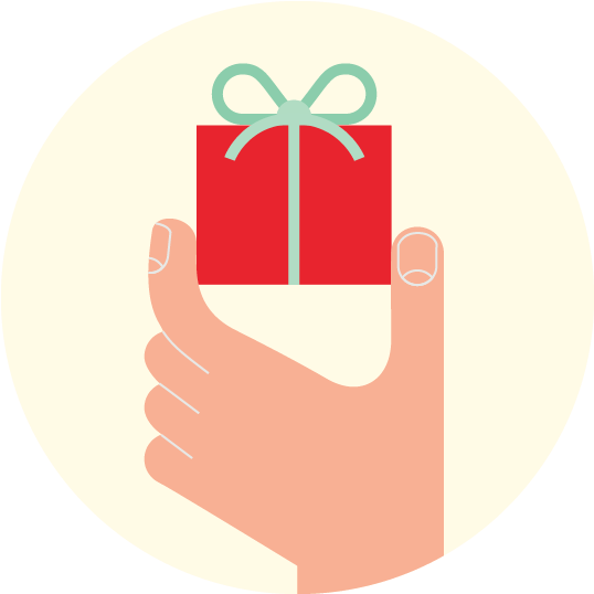 Hand Holding A Gift Aol Hero - Aol (537x692), Png Download