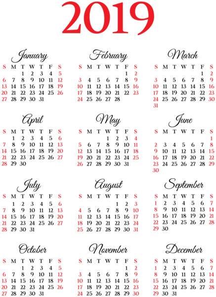 2019 Calendar Png Image - Calendar (437x600), Png Download