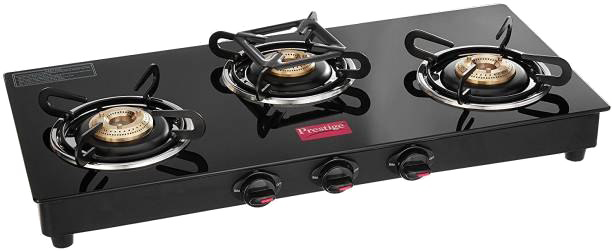 Prestige Gas Stove Png Image - Prestige Marvel Glass Top 3 Burner (612x251), Png Download