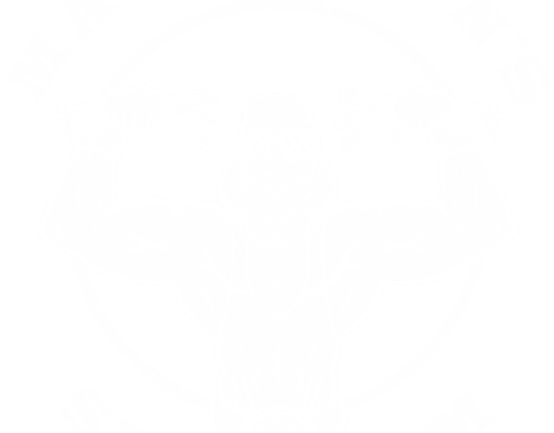 Macho Man's Slim Gym - Monochrome (571x432), Png Download