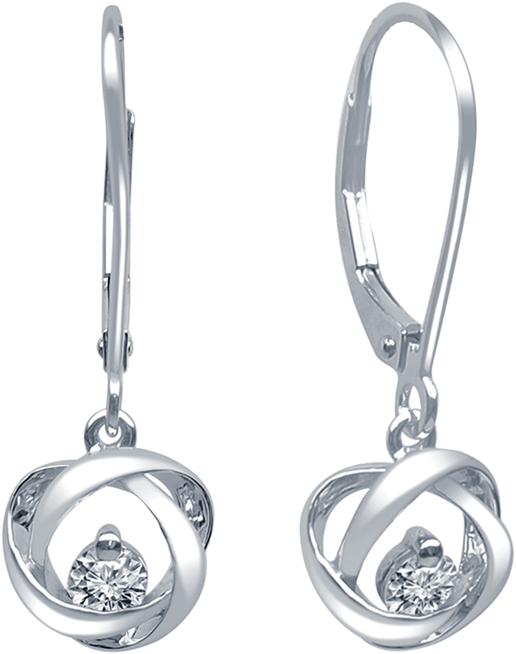 Sterling Silver Earrings From The "time & Eternity" - Northern Star Time And Eternity Diamond Earrings In (1200x1200), Png Download
