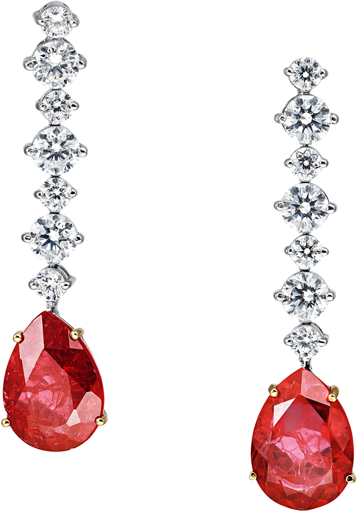 Angelina Elegant Red Drop Earrings - Earring (1200x1200), Png Download
