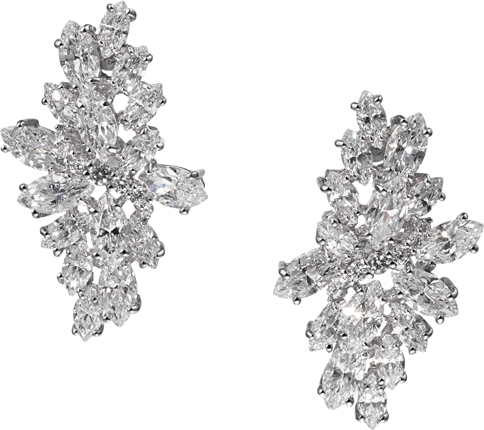 Image Library Library Annabelle Diamond Cluster Earrings - Modern Chandelier Diamond Earrings (1200x1200), Png Download
