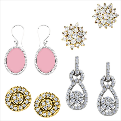 Exotic Gems Earings - April Birthstone Diamond Teardrop Earrings In 14k White (422x422), Png Download