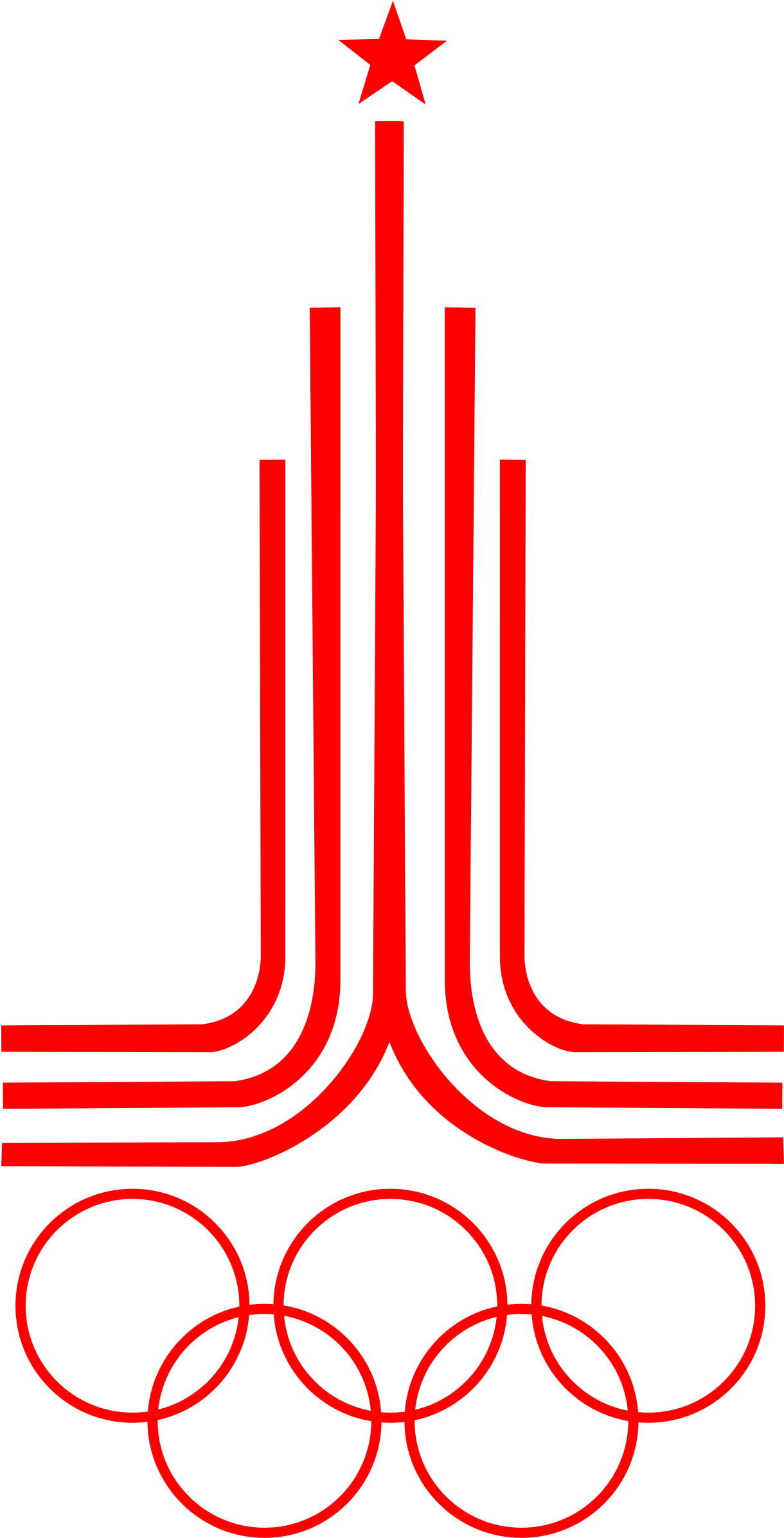 Big Image - 1980 Summer Olympics Logo (1226x2400), Png Download