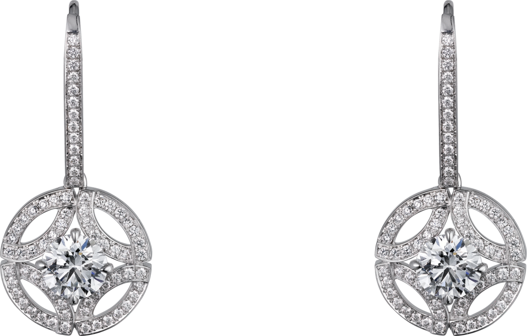 Galanterie De Cartier Earringswhite Gold, Diamonds - Galanterie De Cartier Earring (1024x653), Png Download