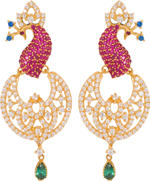 Lalitha Jewellery Gold Earrings Collections - Lalithaa Jewellery (600x600), Png Download