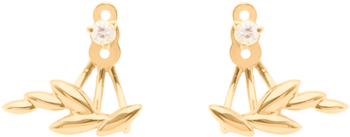 Olive Leaf Ear Jackets - Earring (650x650), Png Download