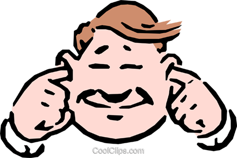 Hear No Evil Royalty Free Vector Clip Art Illustration - Fingers In Ears Cartoon (480x320), Png Download