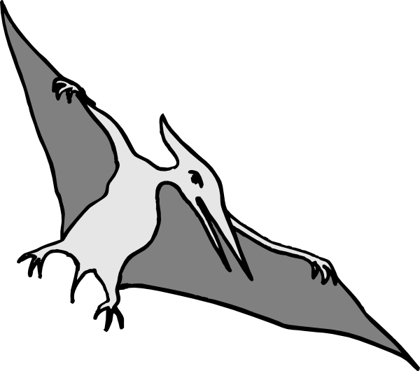 Simple Pterodactyl Art Clip Art At Clker Com Vector - Clip Art (600x530), Png Download