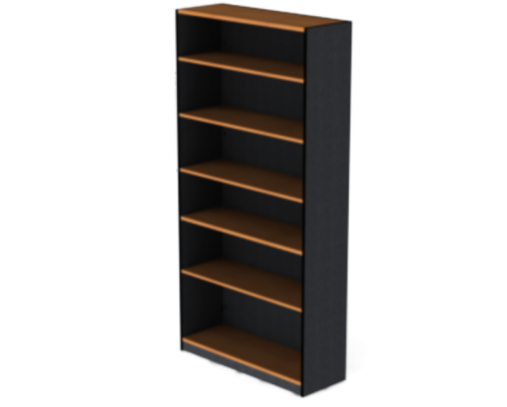Belair 6 Shelf Bookcase - Black And Cherry Bookcase (1024x1024), Png Download