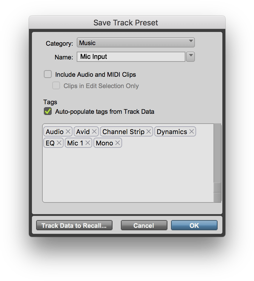 Track Preset Dialog 2 - Pro Tools (882x964), Png Download