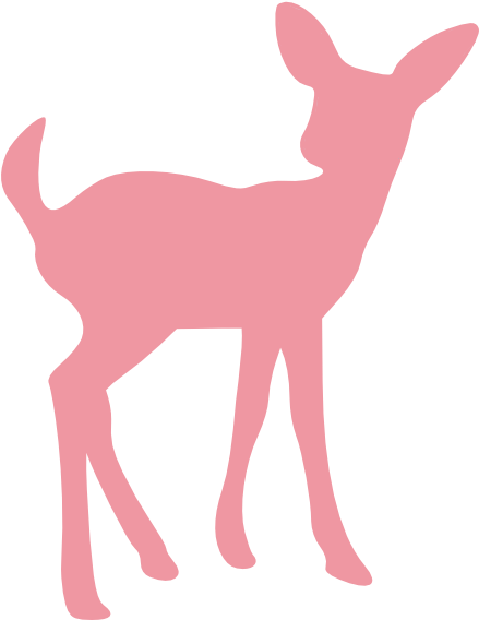 Coral Deer Image Clip Art - Baby Deer Silhouette (438x595), Png Download