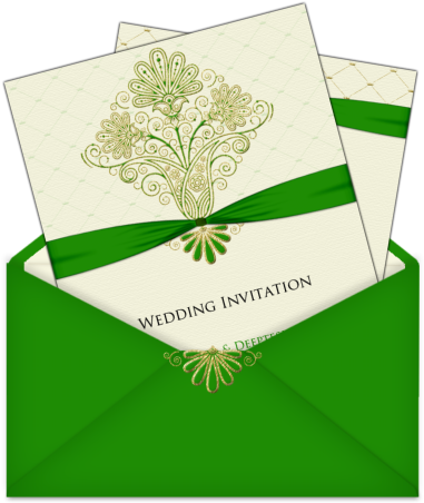 Invitation Template With Multiple Pages Bright Green - Wedding Card Design Green (406x471), Png Download