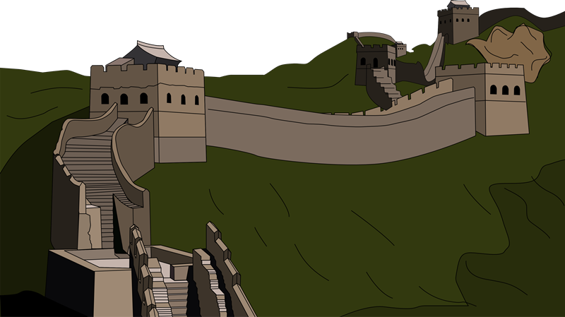 Wall Clipart China - Great Wall Of China Animated (800x449), Png Download