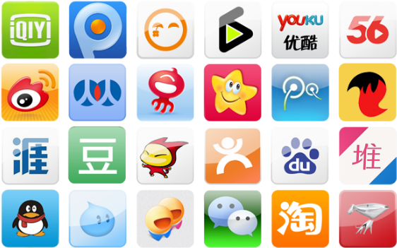 Social Media Sites In China - Social Media In Chinese (580x369), Png Download