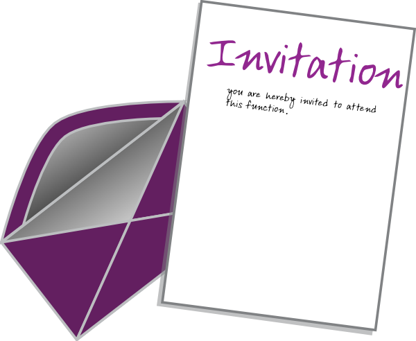 Invite Card Clip Art At Clker Invitation Clipart Png - Invitation Clip Art (600x492), Png Download