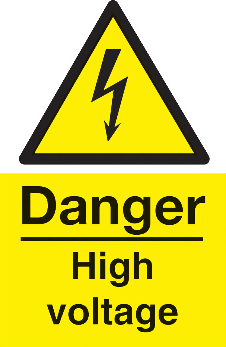 High Voltage Png - Danger Electric Shock Risk Sign (724x1112), Png Download