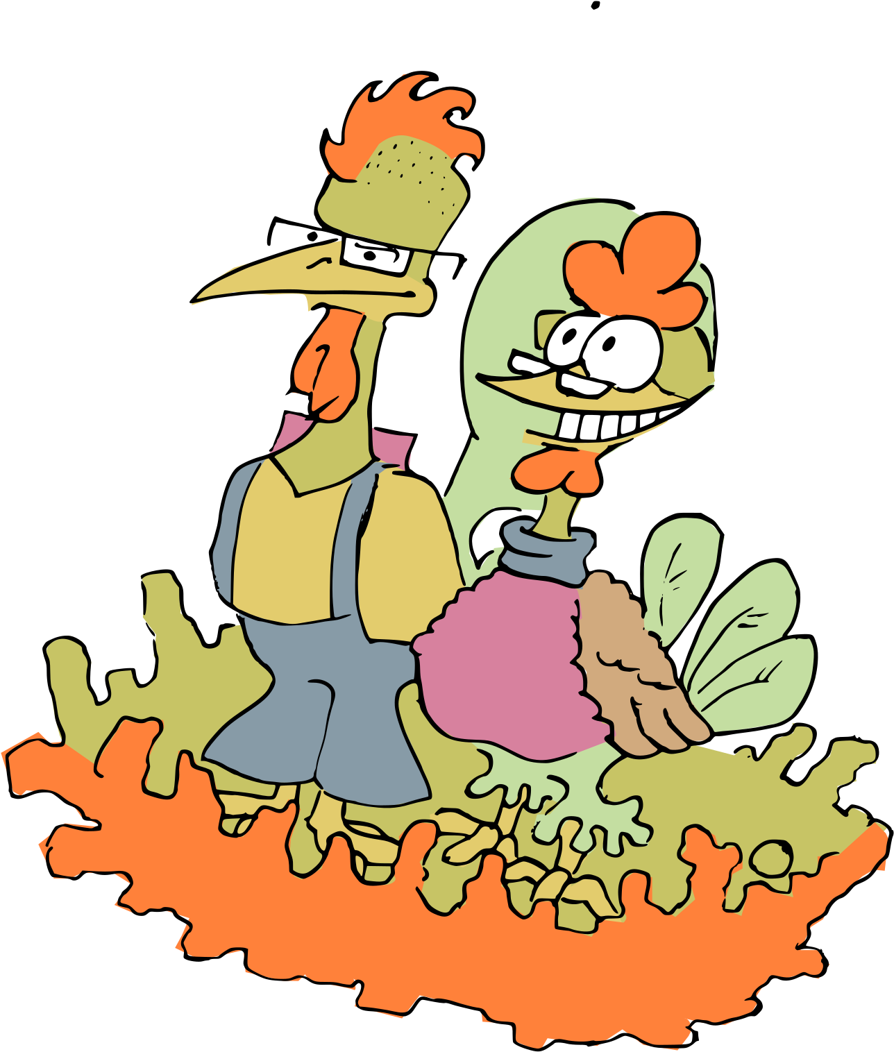 This Free Icons Png Design Of Hipster Chickens (1697x2400), Png Download