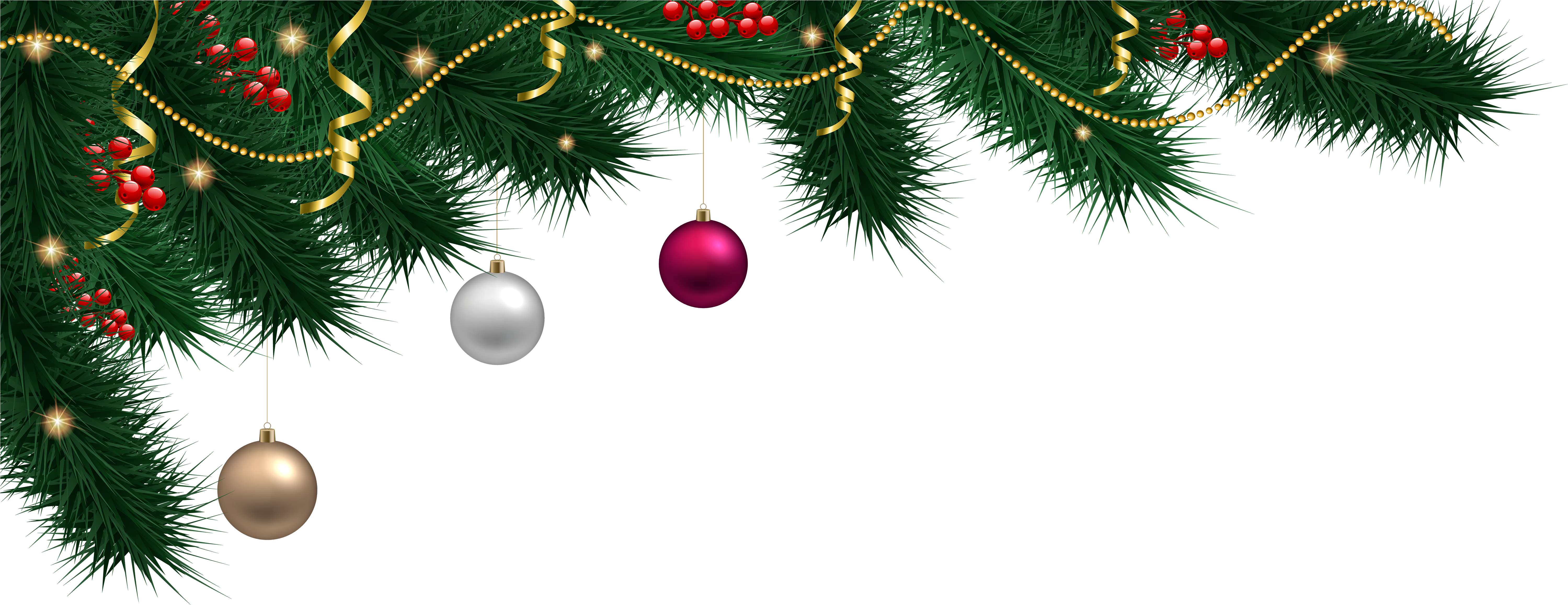 Christmas Decoration Png Clip Art - Clip Art (6000x2388), Png Download