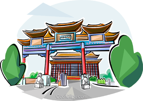 Taiwan Landmarks Royalty Free Vector Clip Art Illustration - Grand Hotel Taipei Illustration (480x341), Png Download