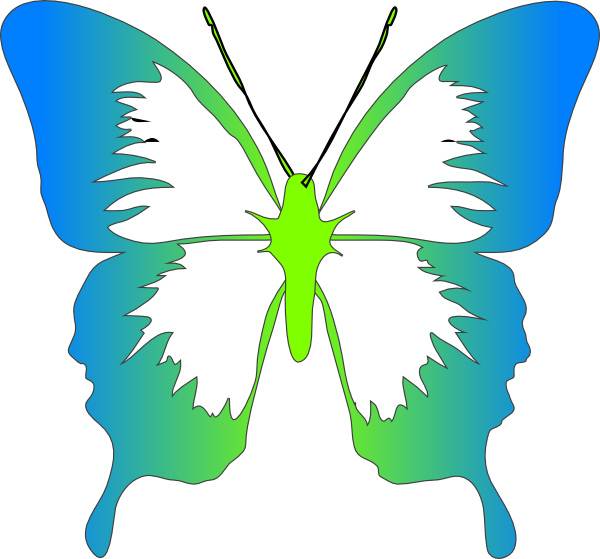 Small - Black And White Butterfly Clip Art (600x559), Png Download
