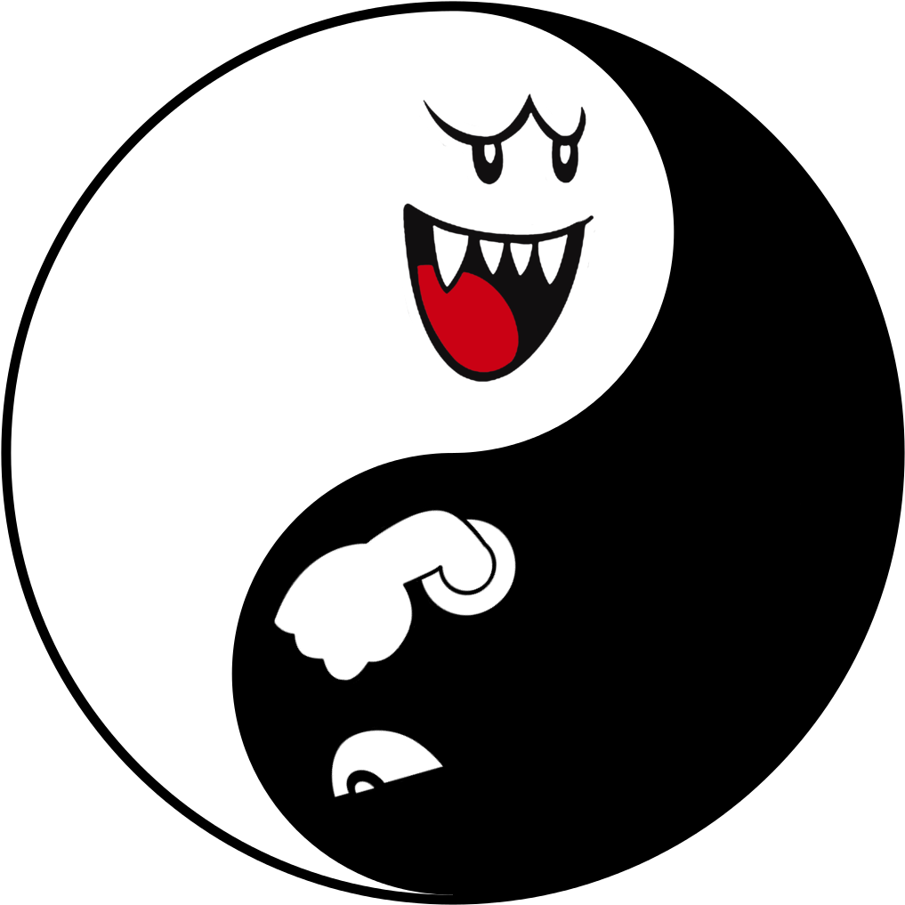 Boo/bullet Bill Yin Yang - Bullet Bill Yin Yang (1024x1024), Png Download