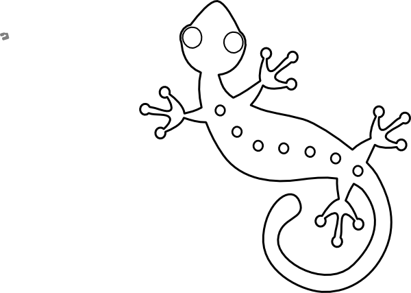 Small - Gecko Clipart Black And White (600x427), Png Download