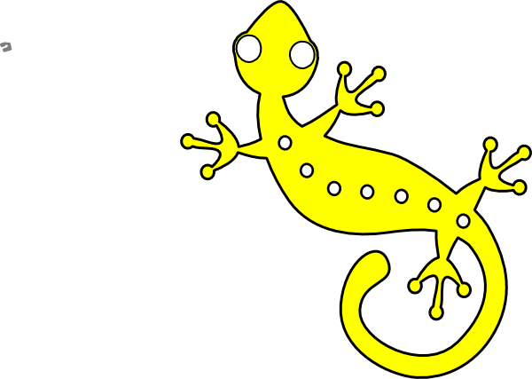 Yellow Gecko Clip Art - Outline Of An Australian Animal (600x427), Png Download
