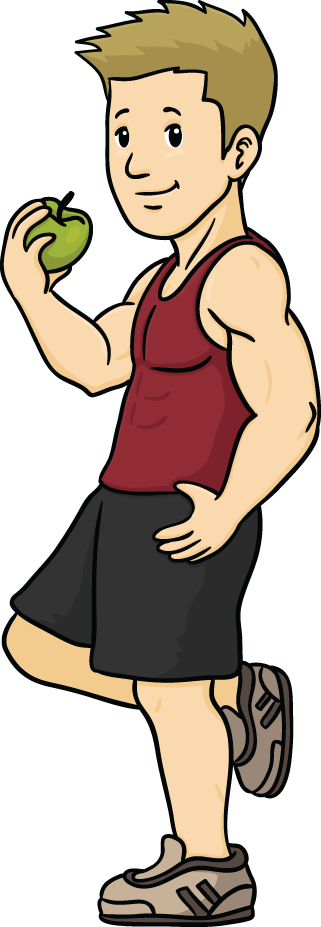 Healthy People Healthy Person Cartoon Collection Png - Fit Man Clipart (321x927), Png Download