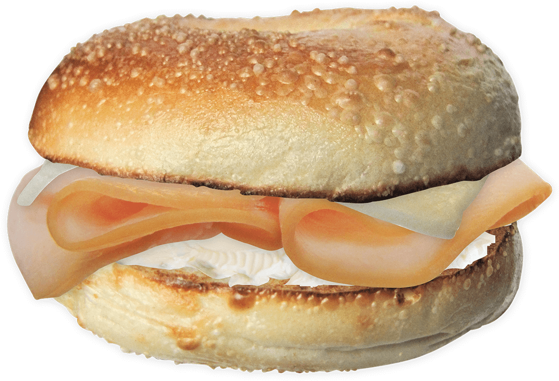Bragel Turkey Harvarti - Turkey Havarti Bagel (1152x1138), Png Download