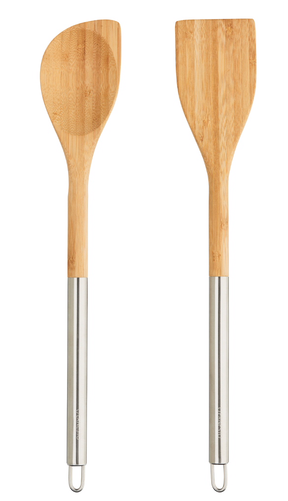 Bamboo Serving Utensils, Spoon And Spatula Set - Spatula (500x500), Png Download