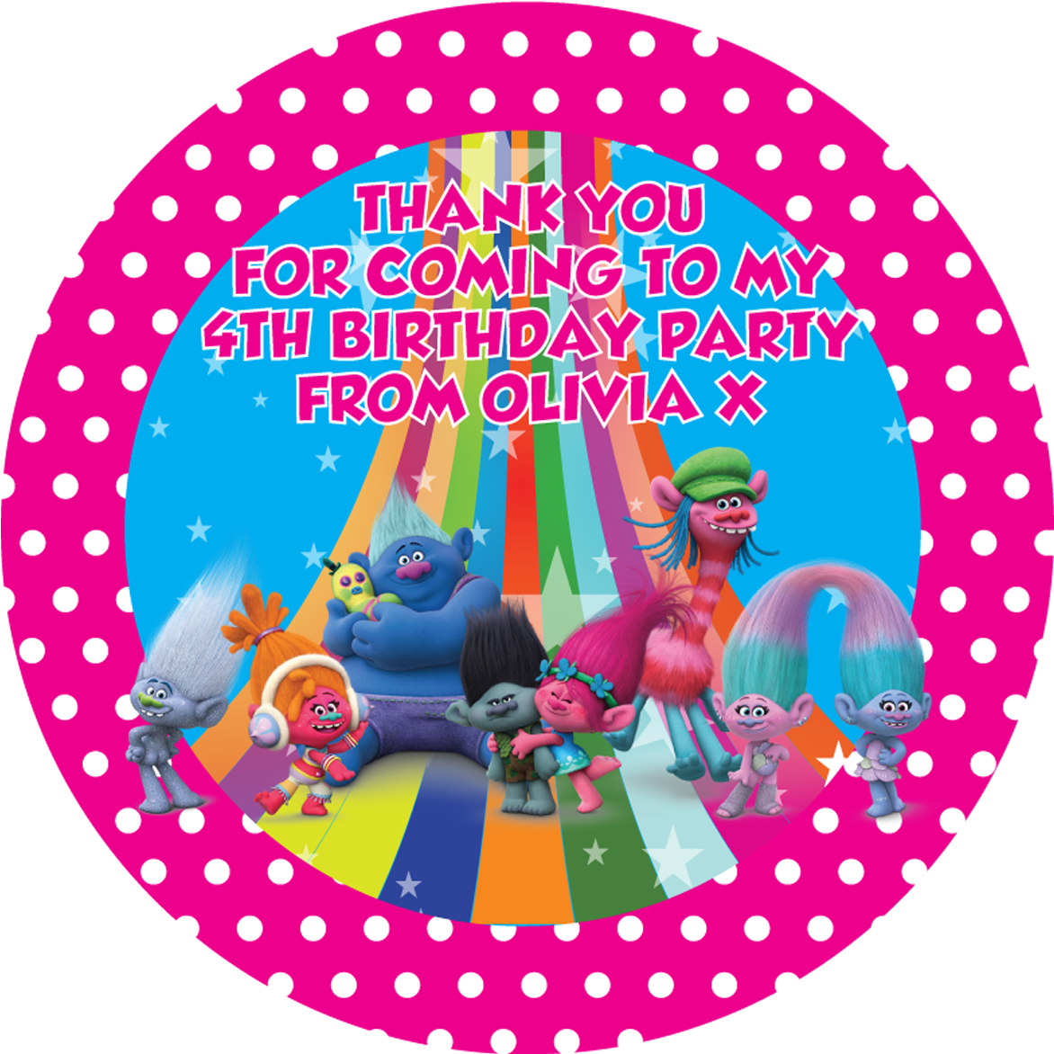 Trolls Party Box Stickers - Hot Air Balloon Cupcake Topper Printable (1200x1200), Png Download