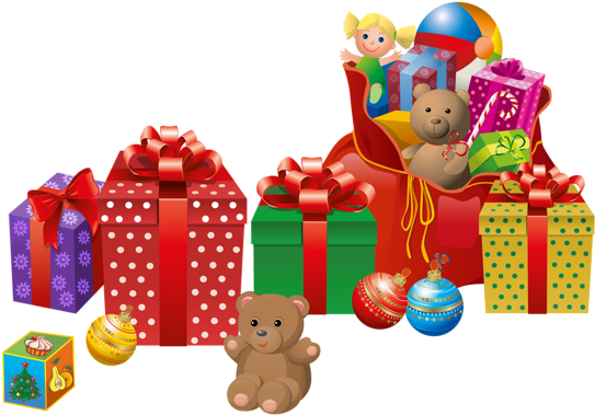 Transparent Christmas Presents Png Clipart - Christmas Presents Transparent Background (600x413), Png Download