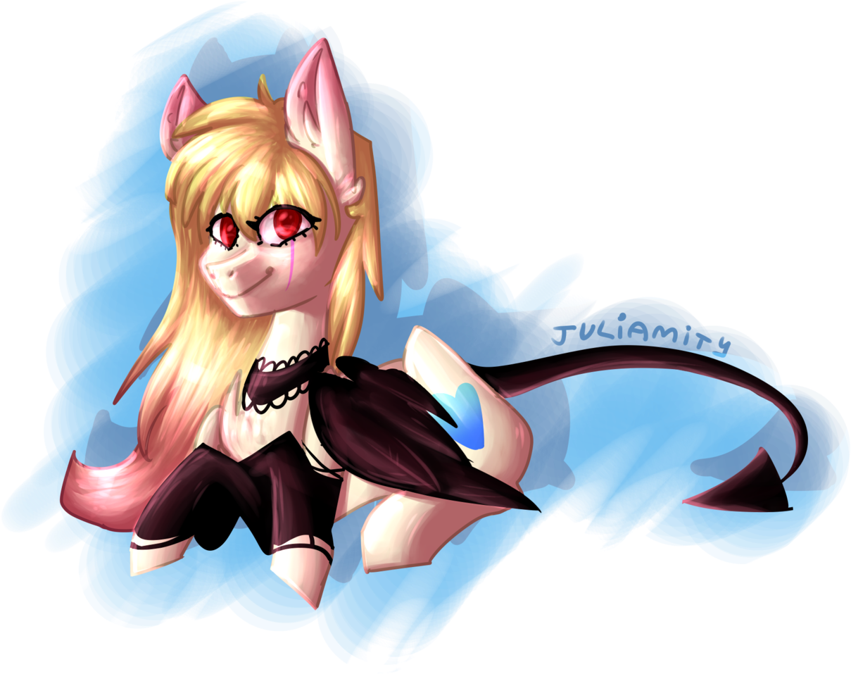 Juliamity, Bat Wings, Choker, Colored Pupils, Demon - Eye (1263x1024), Png Download