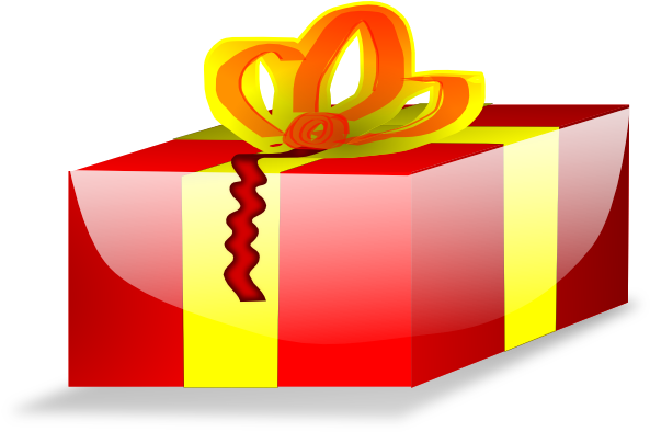 Red Wrapped Christmas Present Clip Art At Clker Com - Transparent Animated Christmas Presents (600x394), Png Download