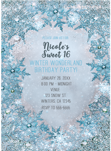 Winter Wonderland Sweet 16 Invitation (498x498), Png Download