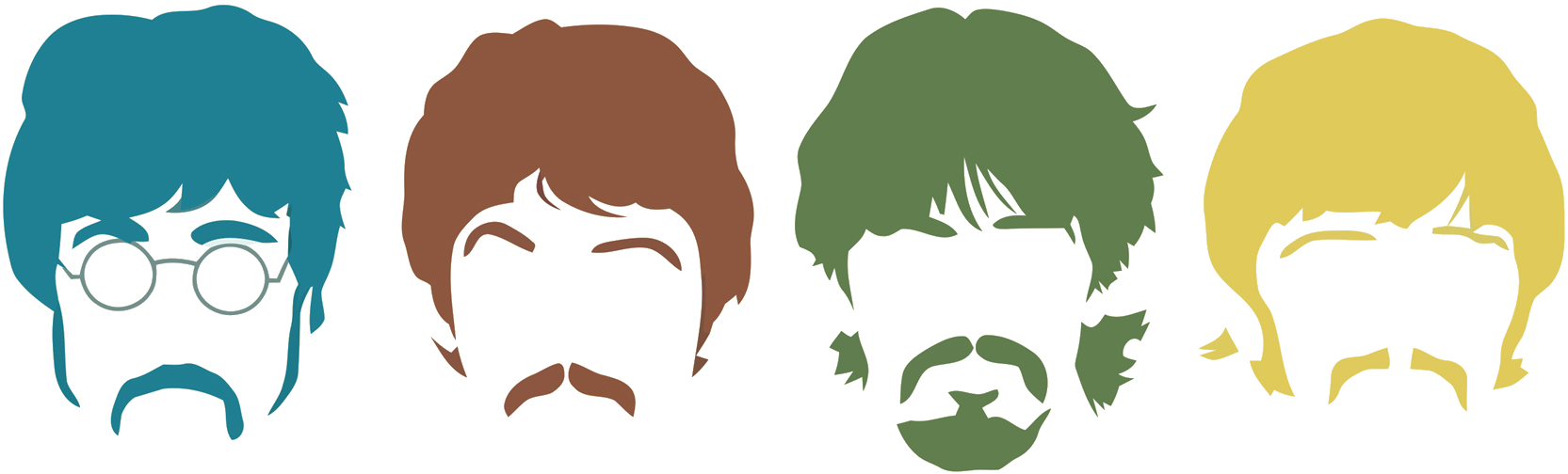 Beatles Png Photo - Beatles Silhouette (1707x537), Png Download