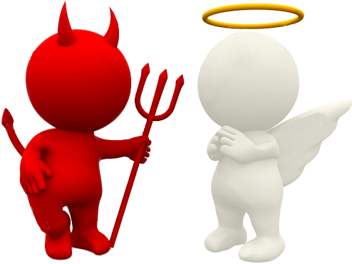 Png Royalty Free Download Not Bad Meaning Good But - Angel And Devil Clipart (500x374), Png Download