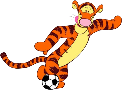 Soccer Clipart Tigger - Tigger Soccer Ball Clipart (535x397), Png Download