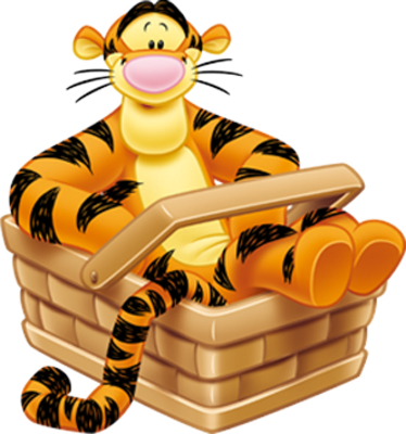 Tigger In Basket Photo - Winnie The Pooh Tigre (374x400), Png Download