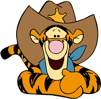 Cowboy Tigger - Winnie The Pooh Cowboy Clipart (433x416), Png Download