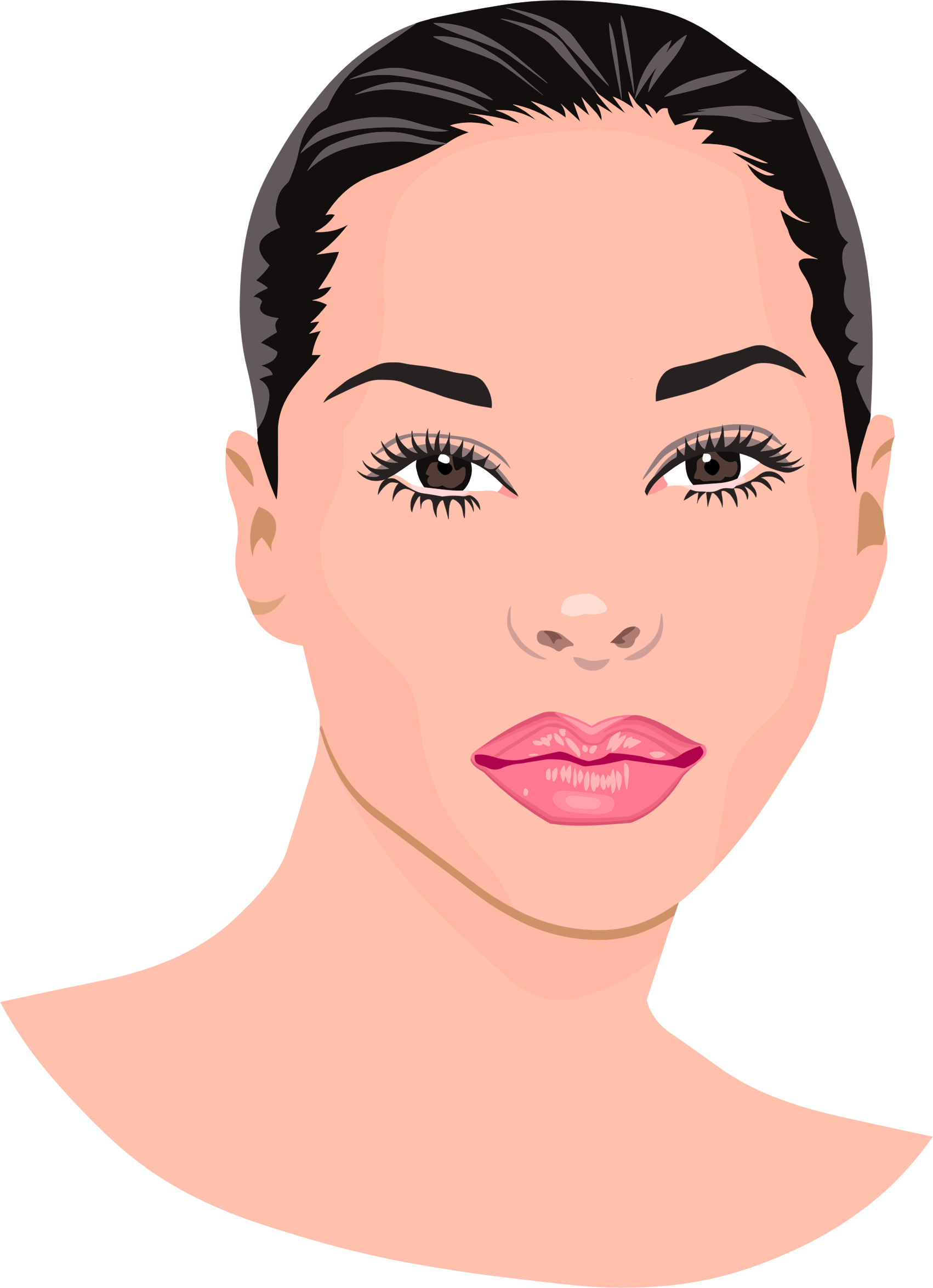 Clipart - Clipart Lady Portrait (1702x2350), Png Download