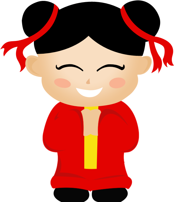 Chinese Clip Art Asian - Chinese Girl Clipart (760x760), Png Download