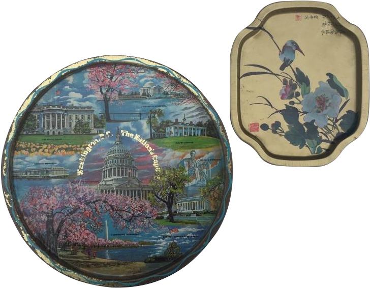 Vintage Tin Trays $5 (768x768), Png Download