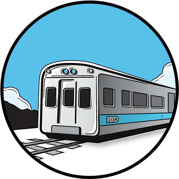 Railroad Clipart Train Ride - Rtd A Line Denver (600x600), Png Download