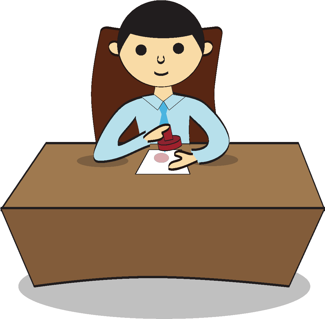 Cartoon Desk Official Seal Element - Cartoon (1772x1378), Png Download