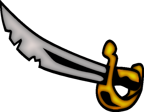Pirate Sword Clipart - Pirate Sword Clipart Transparent (500x391), Png Download
