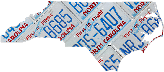 Click And Drag To Re-position The Image, If Desired - Trademark Fine Art North Carolina License Plate Map (600x400), Png Download